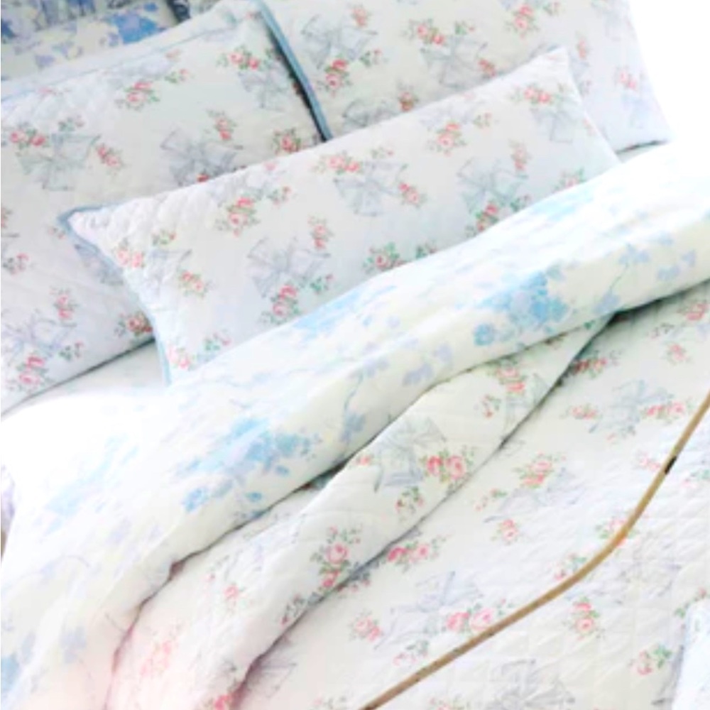 Blue Loveshackfancy twin quilt and sham as shown in picture. NWOT!